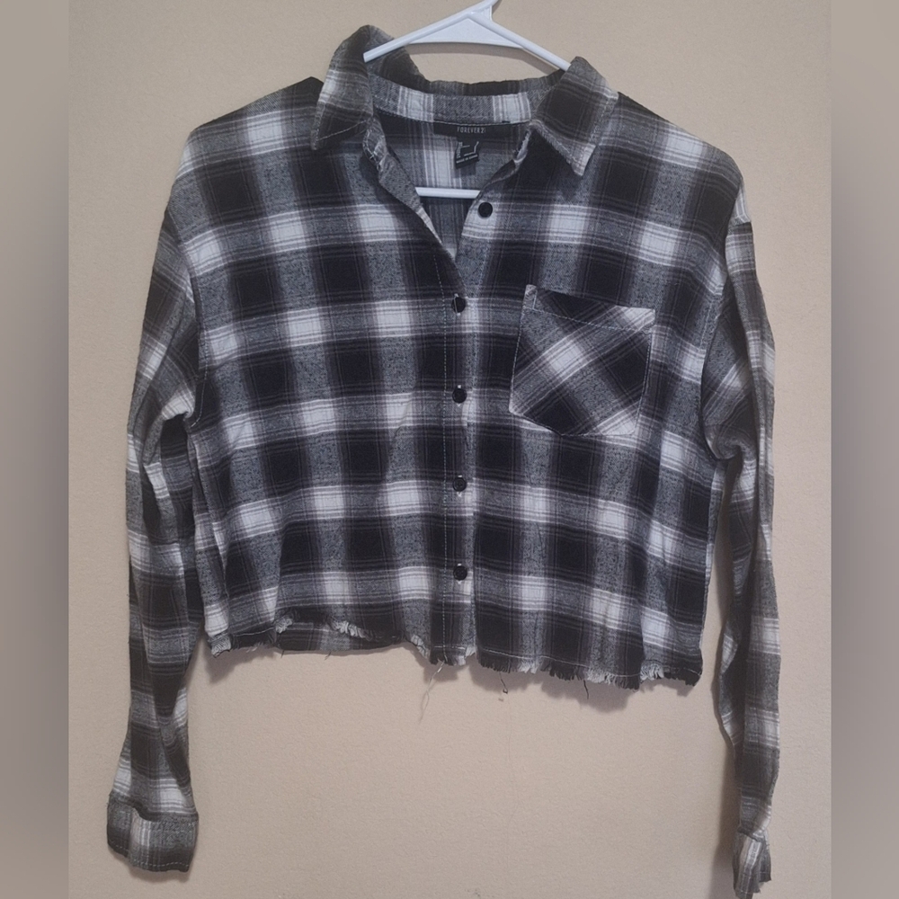 Forever 21 Black and White Plaid Shirt